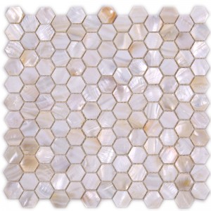 Vit hexagon-mosaikplatta för väggdekoration