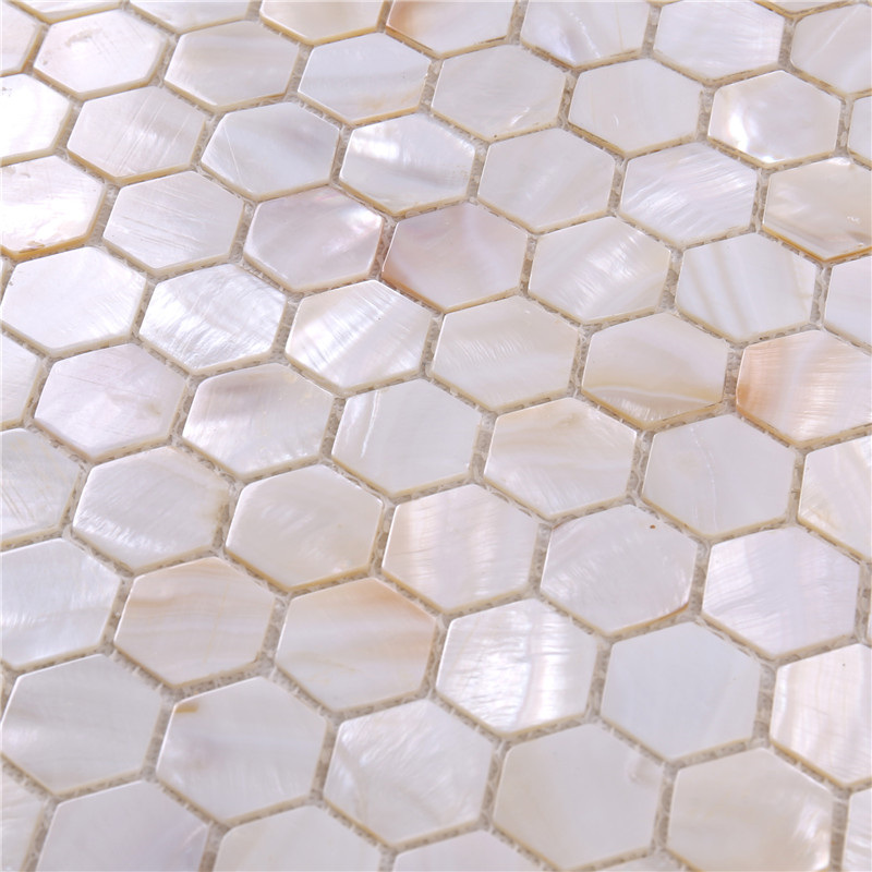 Vit hexagon-mosaikplatta för väggdekoration