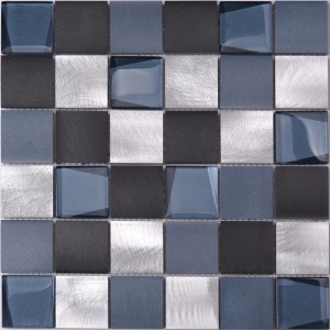 48 * 48 kvadratblått aluminiumblandning glas billiga backsplash kakel mosaik