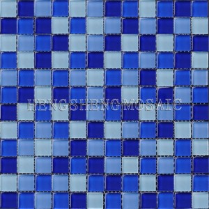 HXB104 Hällfria glasmosaikplattor för billiga pooler Mosaikplattor blå