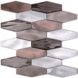 Metallplattor i aluminiumlegering Blanda mosaikplattor i glas